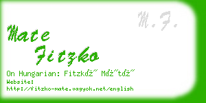 mate fitzko business card